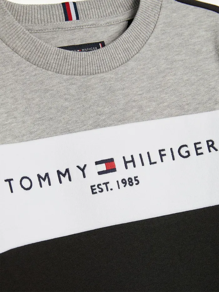 Tommy Hilfiger Essential ColourBlocked Sweatshirt Joggers Set Black Boys Sweatshirts and Hoodies Gift Ideas