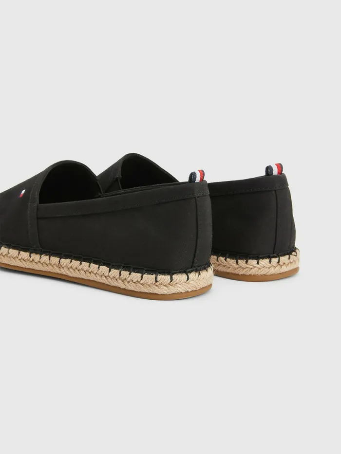 Tommy Hilfiger Essential Flag Espadrilles Black Womens Flat Shoes Cheap On Sale