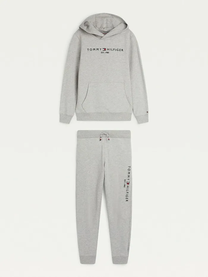 Tommy Hilfiger Essential Hoody And Joggers Set Grey Heather Boys Sweatshirts and Hoodies Casaul Tommy Hilfiger Essential Hoody And Joggers Set Grey Heather Boys Sweatshirts and Hoodies Casaul