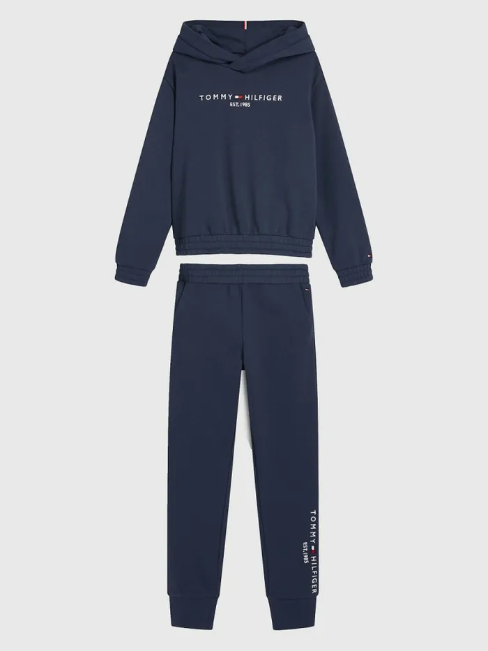 Tommy Hilfiger Essential Hoody And Joggers Set Twilight Navy Girls Sweatshirts and Hoodies Popular Tommy Hilfiger Essential Hoody And Joggers Set Twilight Navy Girls Sweatshirts and Hoodies Popular