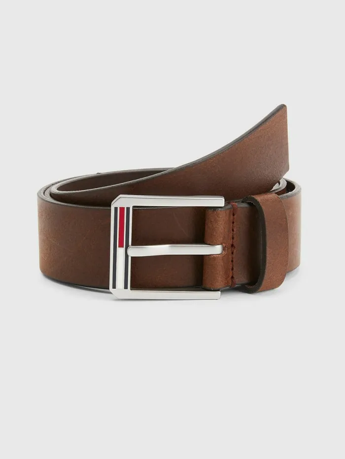 Tommy Hilfiger Essential Leather Belt Cognac Mens Belts For Sale