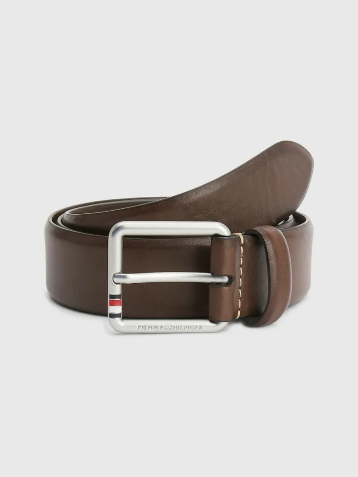Tommy Hilfiger Essential Leather Belt Tree Bark Brown Mens Belts For Sale
