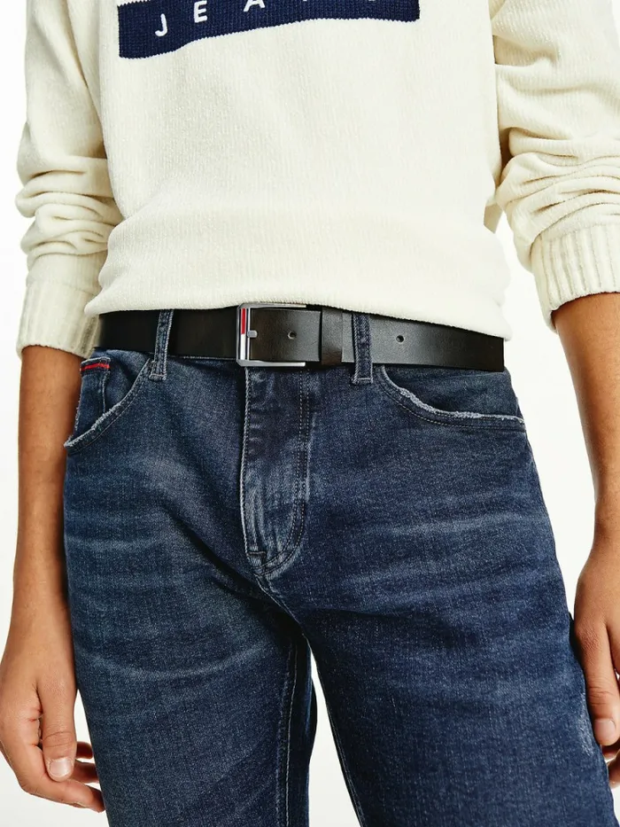 Tommy Hilfiger Essential Leather Flag Belt Testa Di Moro Mens Belts Near Me