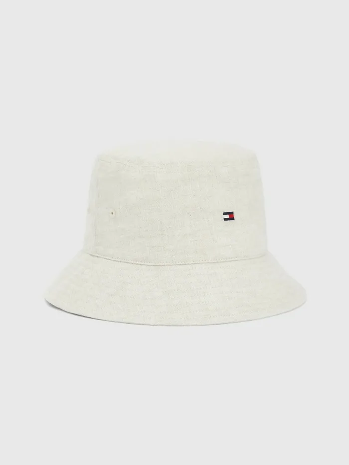 Tommy Hilfiger Essential Linen Bucket Hat Feather White Womens Hats and Scarves Cheap On Sale Tommy Hilfiger Essential Linen Bucket Hat Feather White Womens Hats and Scarves Cheap On Sale