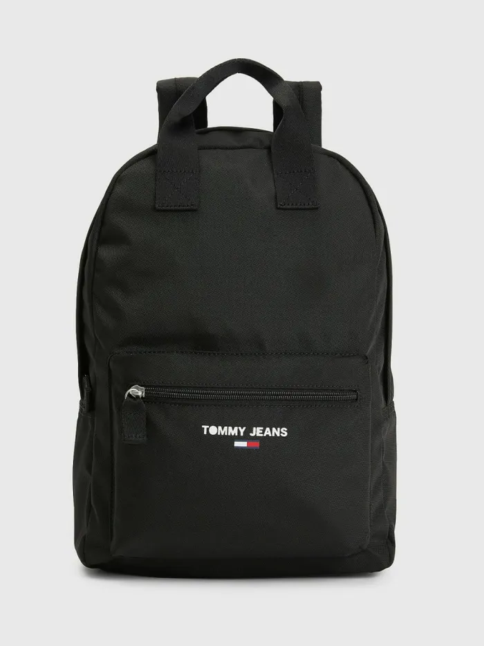 Tommy Hilfiger Essential Logo Backpack Black Womens Bags Casaul