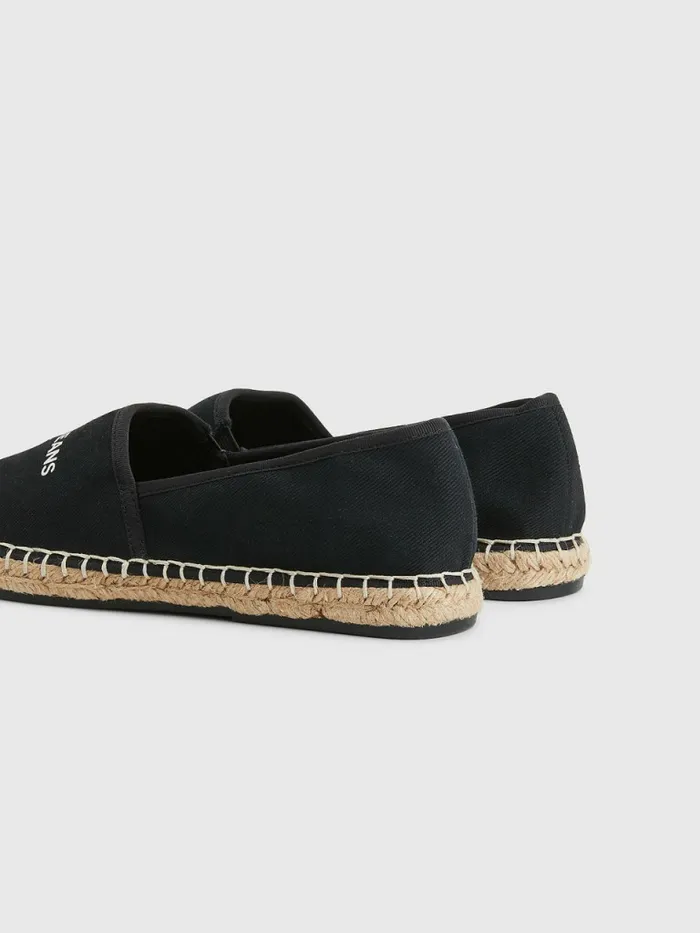 Tommy Hilfiger Essential Logo Espadrilles Black Womens Flat Shoes Gift Ideas