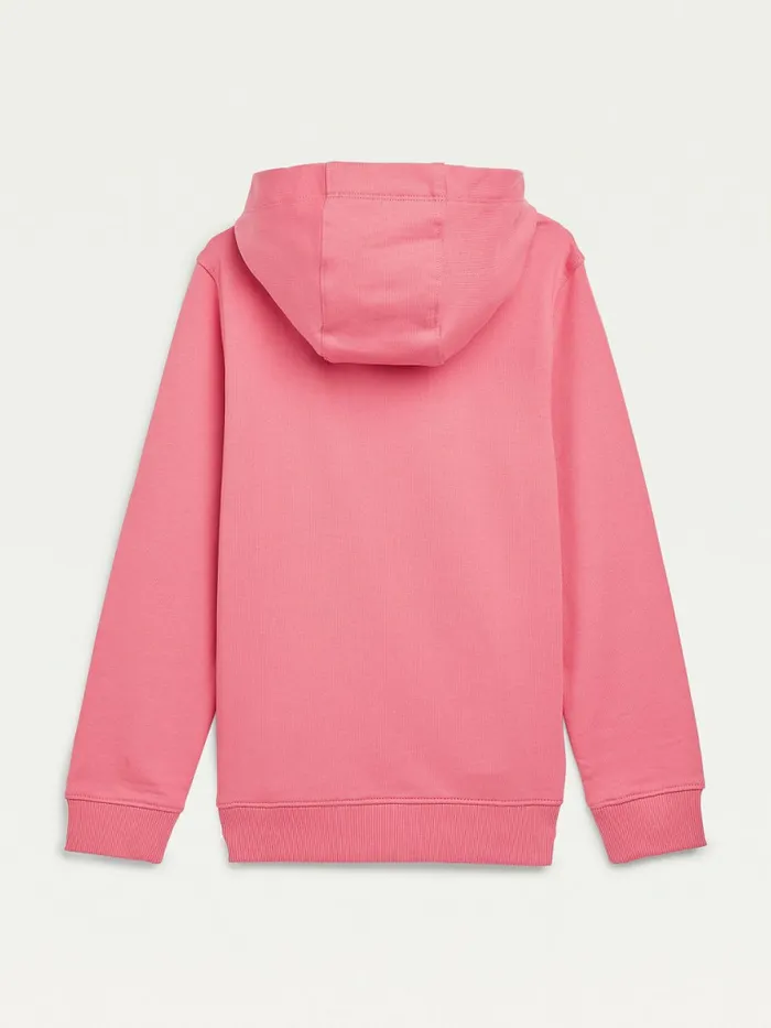 Tommy Hilfiger Essential Logo Hoody Deep Watermelon Boys Sweatshirts and Hoodies For Sale