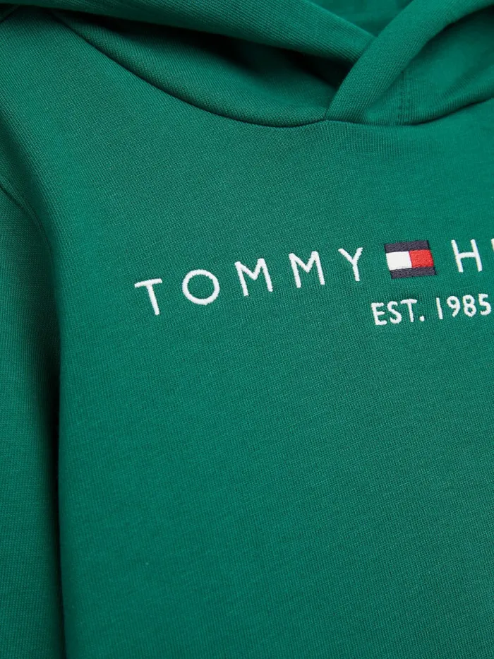 Tommy Hilfiger Essential Logo Hoody Rural Green Boys Sweatshirts and Hoodies Online