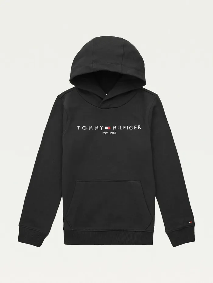Tommy Hilfiger Essential Logo Organic Cotton Hoody Black Girls Sweatshirts and Hoodies Online Tommy Hilfiger Essential Logo Organic Cotton Hoody Black Girls Sweatshirts and Hoodies Online