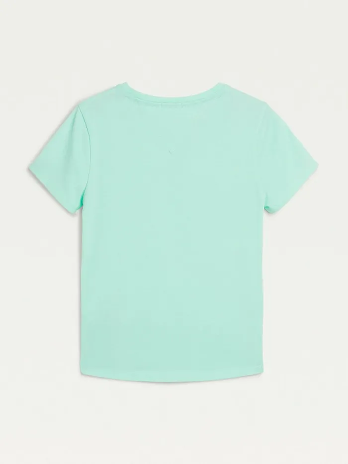 Tommy Hilfiger Essential Logo Organic Cotton TShirt Clear Lagoon Girls Tops and TShirts Near Me