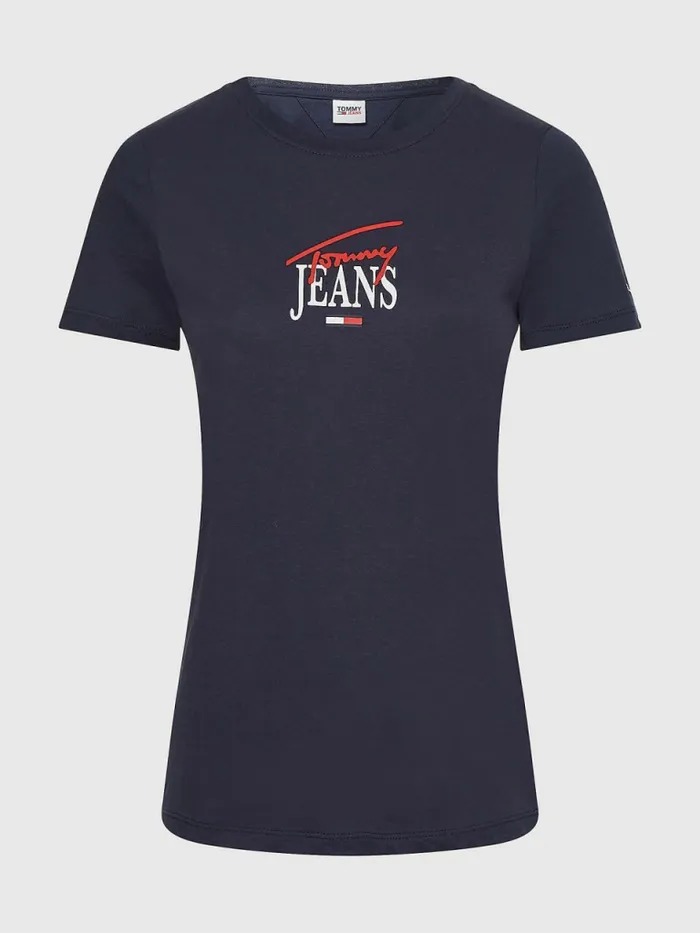 Tommy Hilfiger Essential Logo Skinny Fit TShirt Twilight Navy Womens TShirts For Sale
