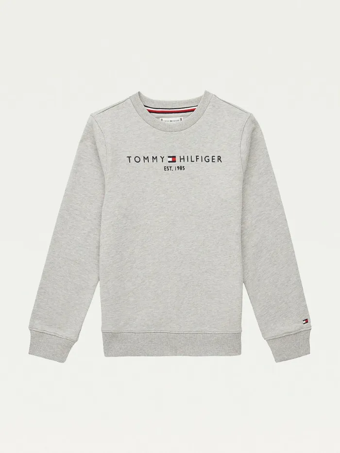 Tommy Hilfiger Essential Logo Sweatshirt Light Grey Heather Girls Sweatshirts and Hoodies Online Tommy Hilfiger Essential Logo Sweatshirt Light Grey Heather Girls Sweatshirts and Hoodies Online