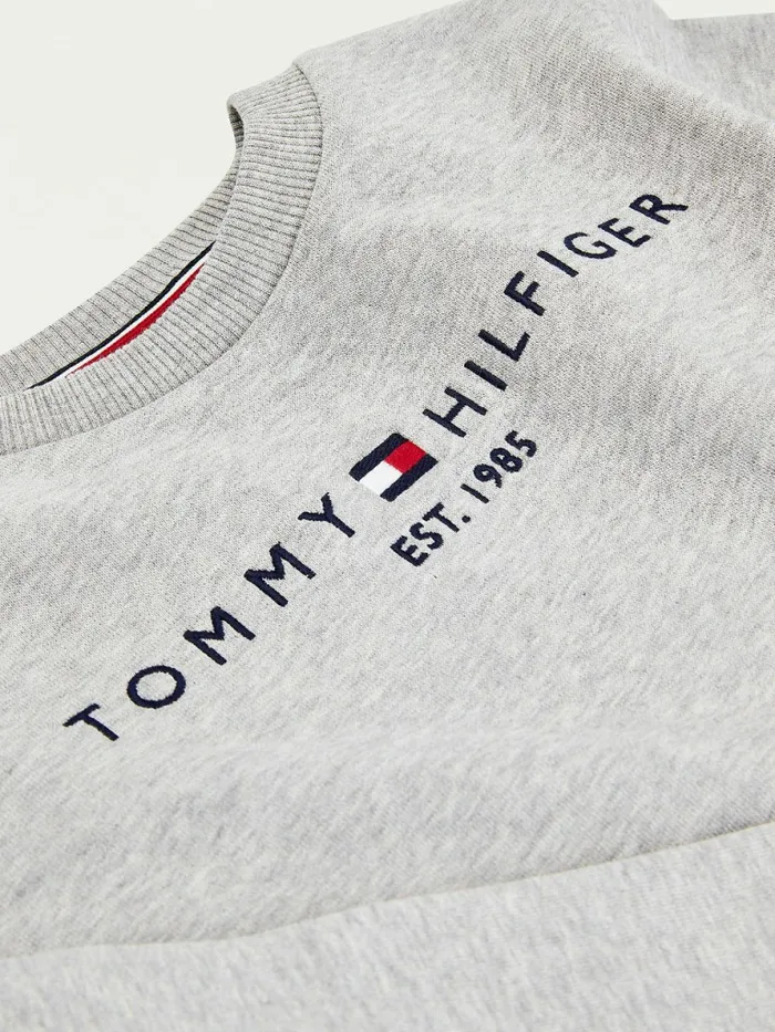 Tommy Hilfiger Essential Logo Sweatshirt Light Grey Heather Girls Sweatshirts and Hoodies Online
