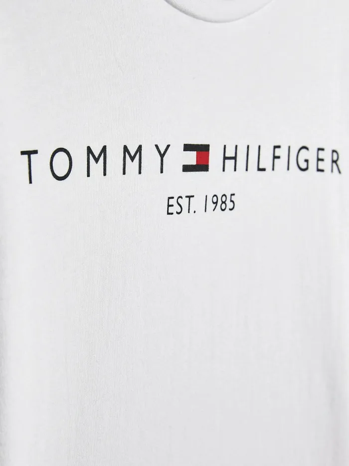 Tommy Hilfiger Essential Long Sleeve Organic Cotton TShirt White Girls Tops and TShirts Cheap On Sale