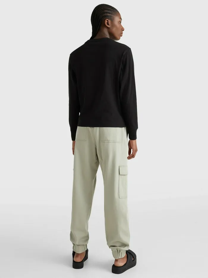 Tommy Hilfiger Essential Long Sleeve TShirt Black Womens TShirts Online