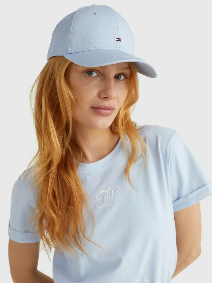 Tommy Hilfiger Essential Organic Cotton Cap Breezy Blue Womens Hats and Scarves Gift Ideas