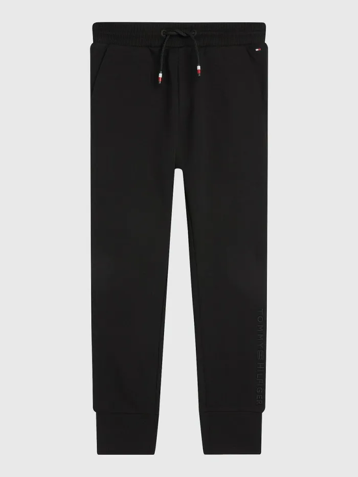 Tommy Hilfiger Essential Organic Cotton Joggers Black Girls Trousers Shorts and Skirts Cheap On Sale Tommy Hilfiger Essential Organic Cotton Joggers Black Girls Trousers Shorts and Skirts Cheap On Sale