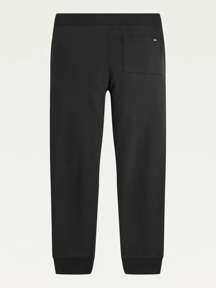 Tommy Hilfiger Essential Organic Cotton Logo Joggers Black Boys Trousers and Shorts Casaul