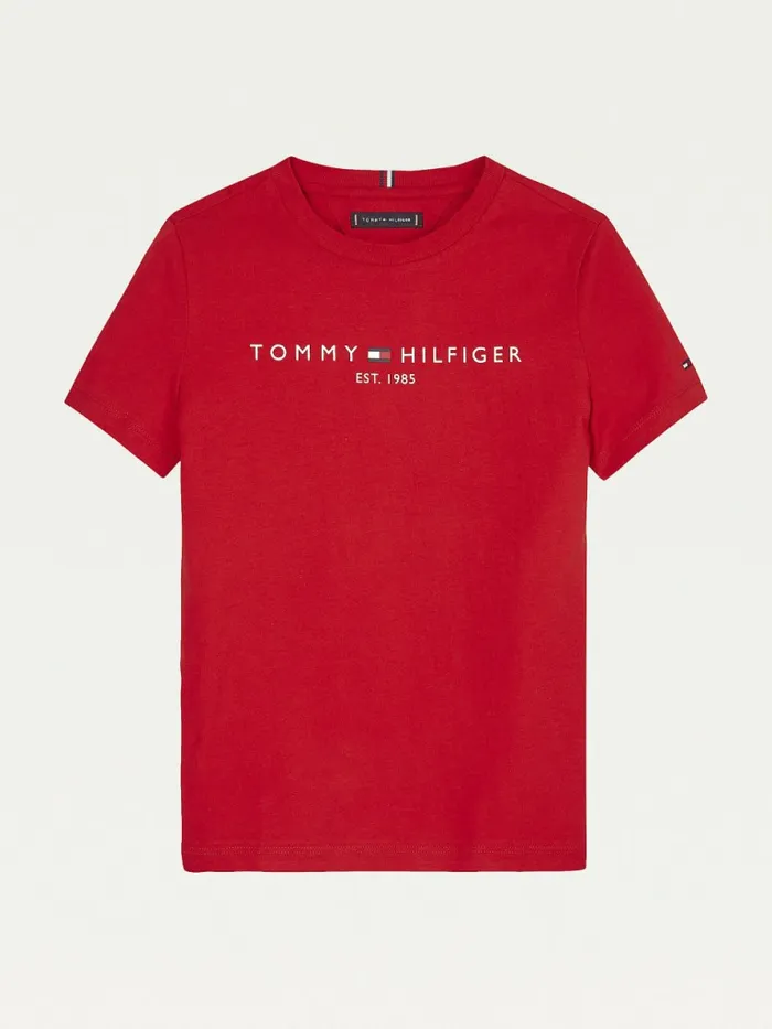 Tommy Hilfiger Essential Organic Cotton Logo TShirt Deep Crimson Boys TShirts and Polos Gift for Friend Tommy Hilfiger Essential Organic Cotton Logo TShirt Deep Crimson Boys TShirts and Polos Gift for Friend