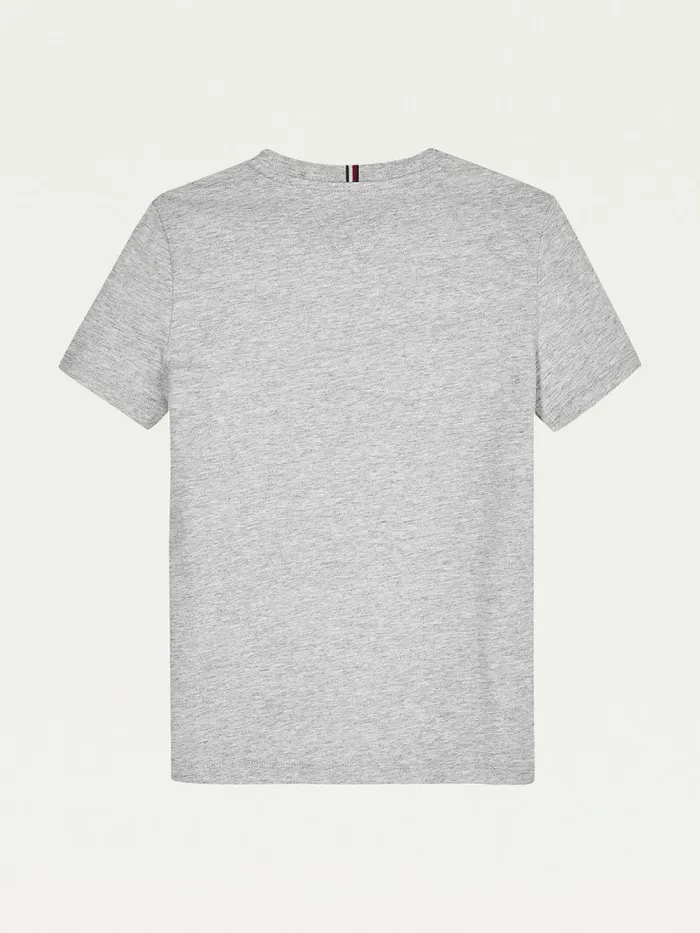 Tommy Hilfiger Essential Organic Cotton Logo TShirt Light Grey Heather Boys TShirts and Polos Fashion