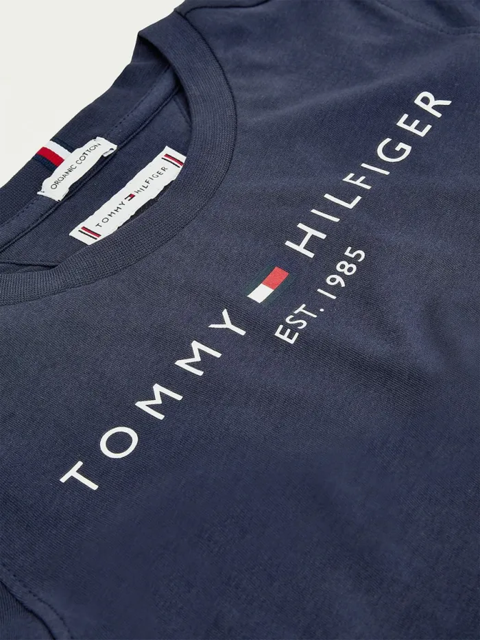 Tommy Hilfiger Essential Organic Cotton Logo TShirt Twilight Navy Boys TShirts and Polos Near Me