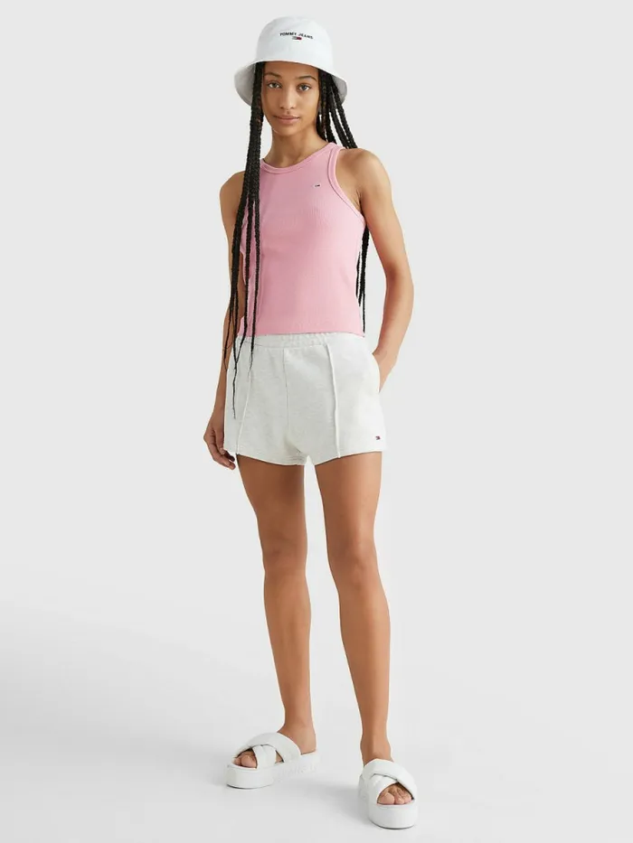 Tommy Hilfiger Essential Organic Cotton Shorts Silver Grey Htr Womens Shorts Near Me