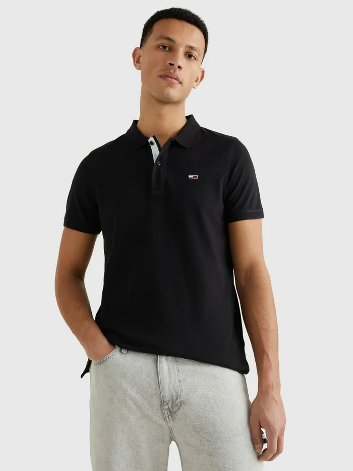Tommy Hilfiger Essential Organic Cotton Slim Fit Polo Black Mens Polo Shirts Gift 4 You Tommy Hilfiger Essential Organic Cotton Slim Fit Polo Black Mens Polo Shirts Gift 4 You