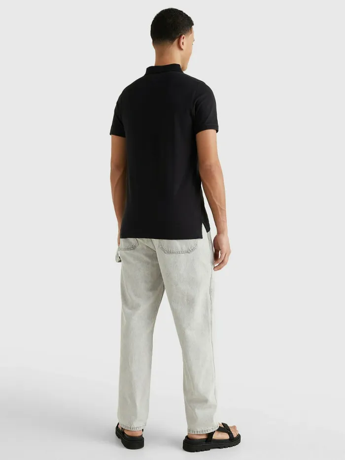 Tommy Hilfiger Essential Organic Cotton Slim Fit Polo Black Mens Polo Shirts Gift 4 You