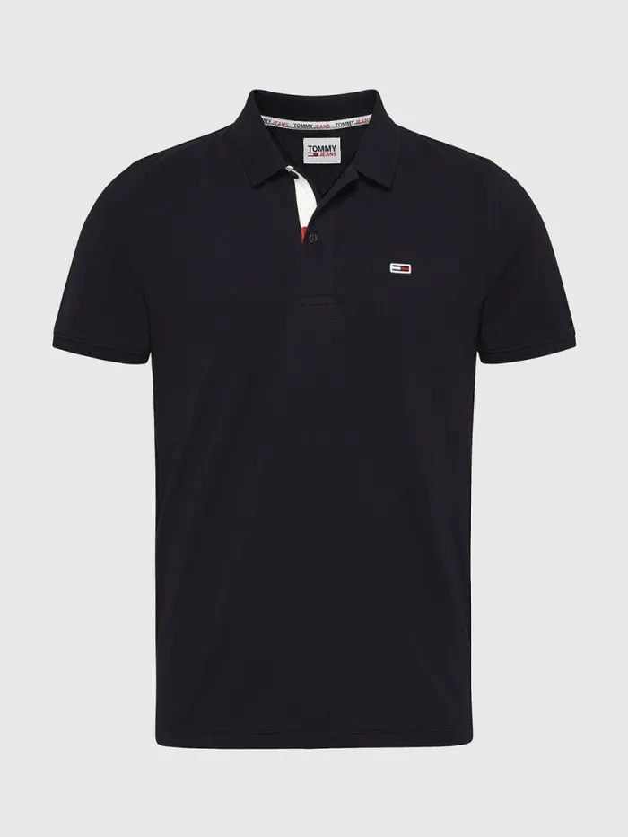 Tommy Hilfiger Essential Organic Cotton Slim Fit Polo Black Mens Polo Shirts Gift 4 You