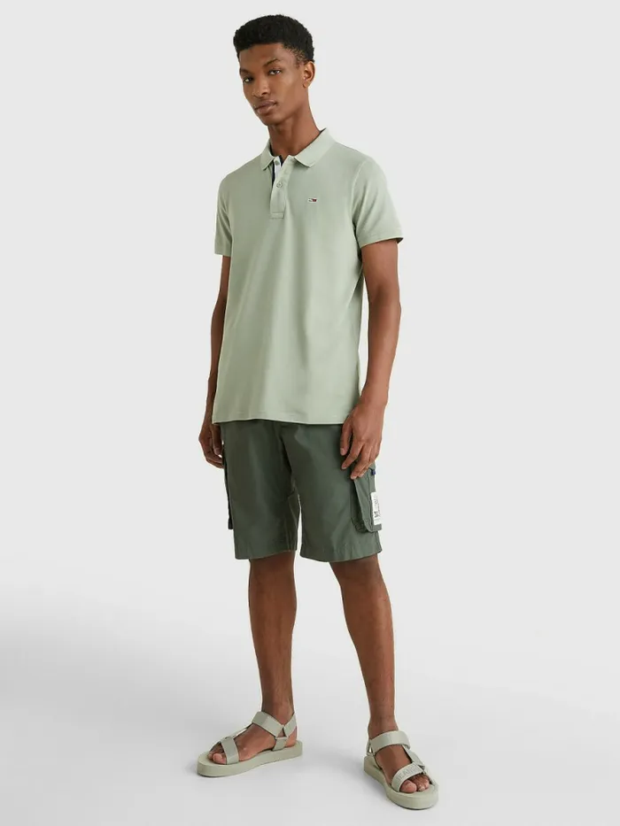 Tommy Hilfiger Essential Organic Cotton Slim Fit Polo Faded Willow Mens Polo Shirts Gift 4 You
