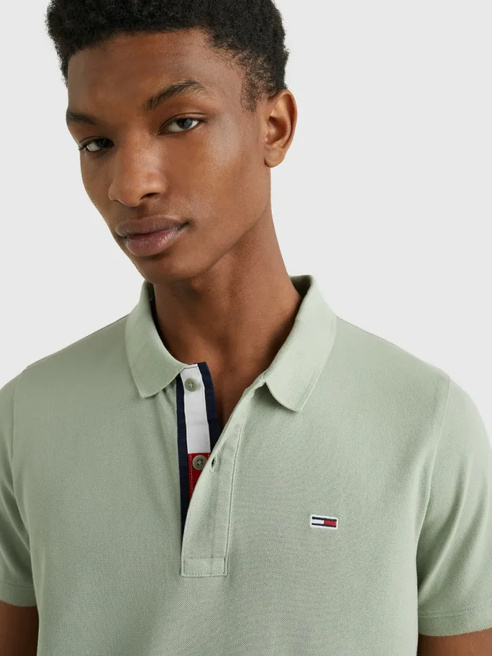 Tommy Hilfiger Essential Organic Cotton Slim Fit Polo Faded Willow Mens Polo Shirts Gift 4 You