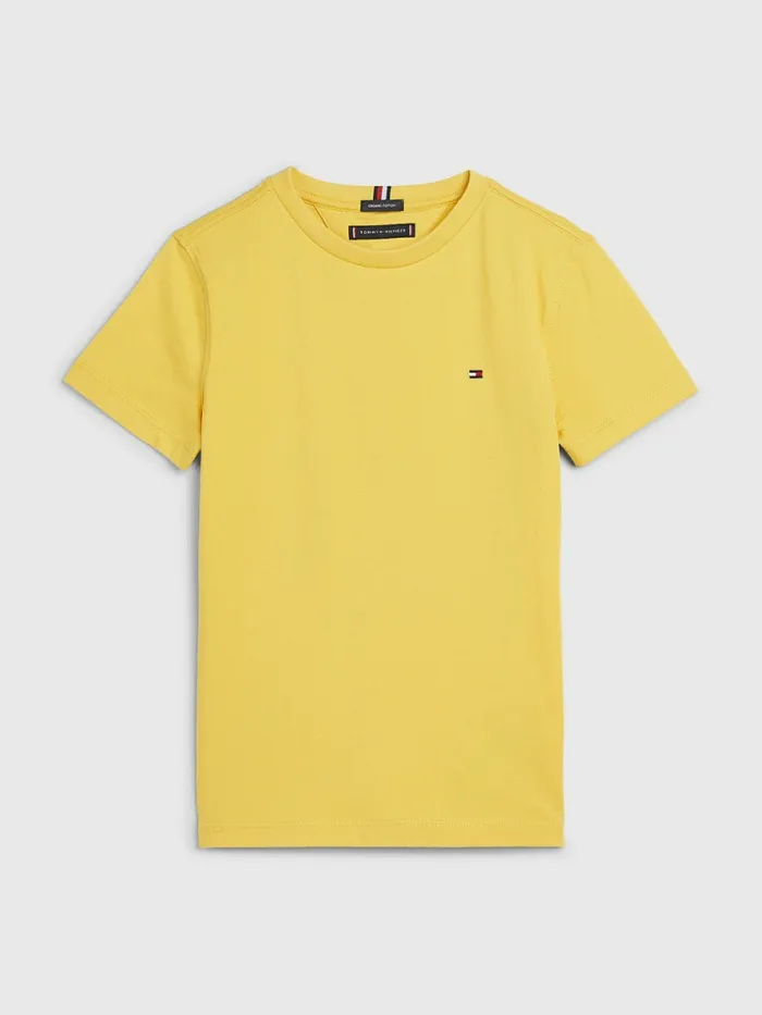 Tommy Hilfiger Essential Organic Cotton TShirt Prairie Yellow Boys TShirts and Polos Casaul Tommy Hilfiger Essential Organic Cotton TShirt Prairie Yellow Boys TShirts and Polos Casaul