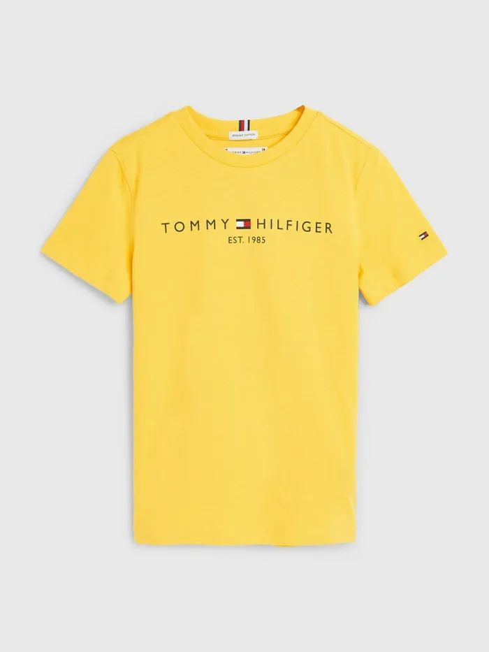 Tommy Hilfiger Essential Organic Cotton TShirt Yielding Yellow Girls Tops and TShirts Casaul Tommy Hilfiger Essential Organic Cotton TShirt Yielding Yellow Girls Tops and TShirts Casaul