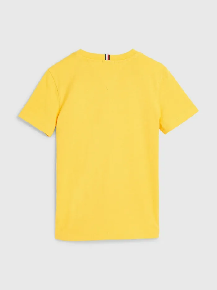 Tommy Hilfiger Essential Organic Cotton TShirt Yielding Yellow Girls Tops and TShirts Casaul
