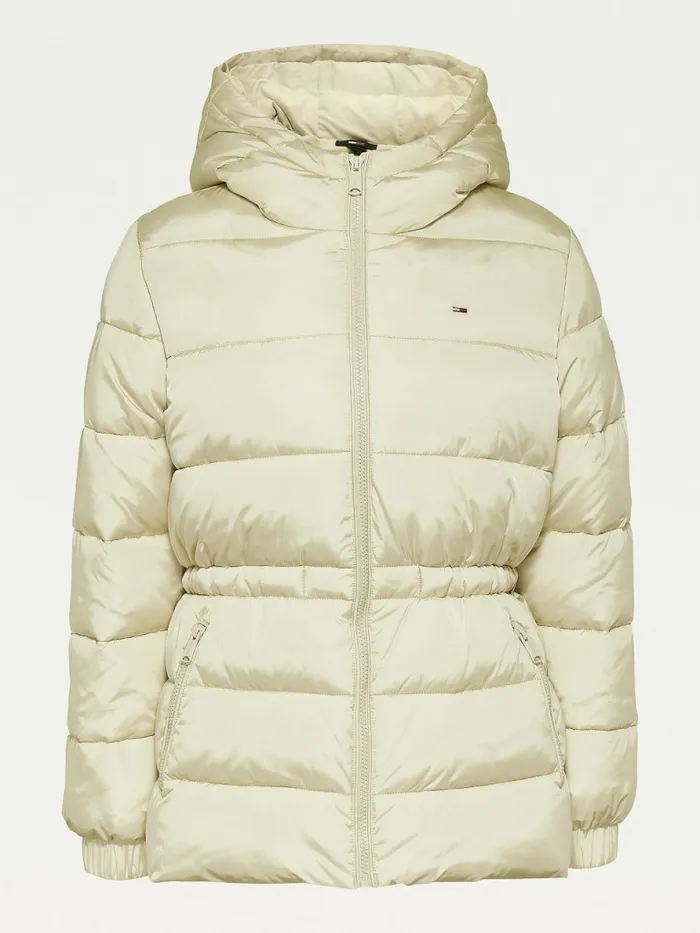 Tommy Hilfiger Essential Recycled Hooded Down Puffer Jacket Stony Beige Womens Coats and Jackets Gift 4 You