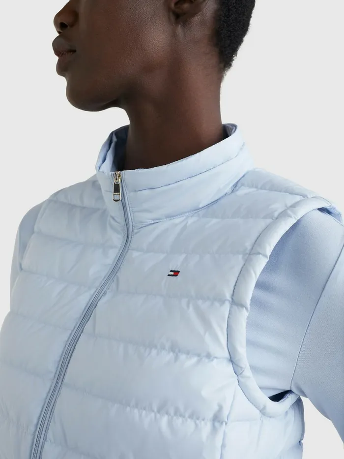 Tommy Hilfiger Essential Removable Hood Down Vest Breezy Blue Womens Coats and Jackets Gift Ideas