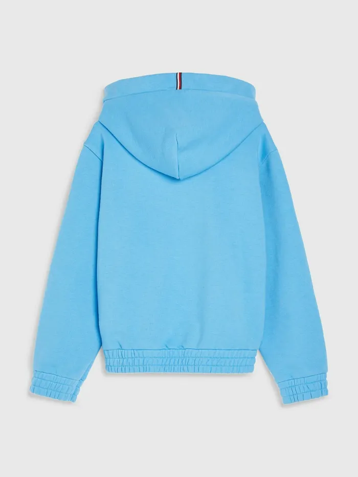Tommy Hilfiger Essential Ruched Detailing Hoody Blue Crush Girls Sweatshirts and Hoodies Sale