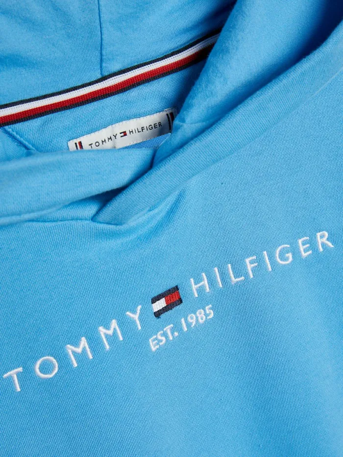 Tommy Hilfiger Essential Ruched Detailing Hoody Blue Crush Girls Sweatshirts and Hoodies Sale