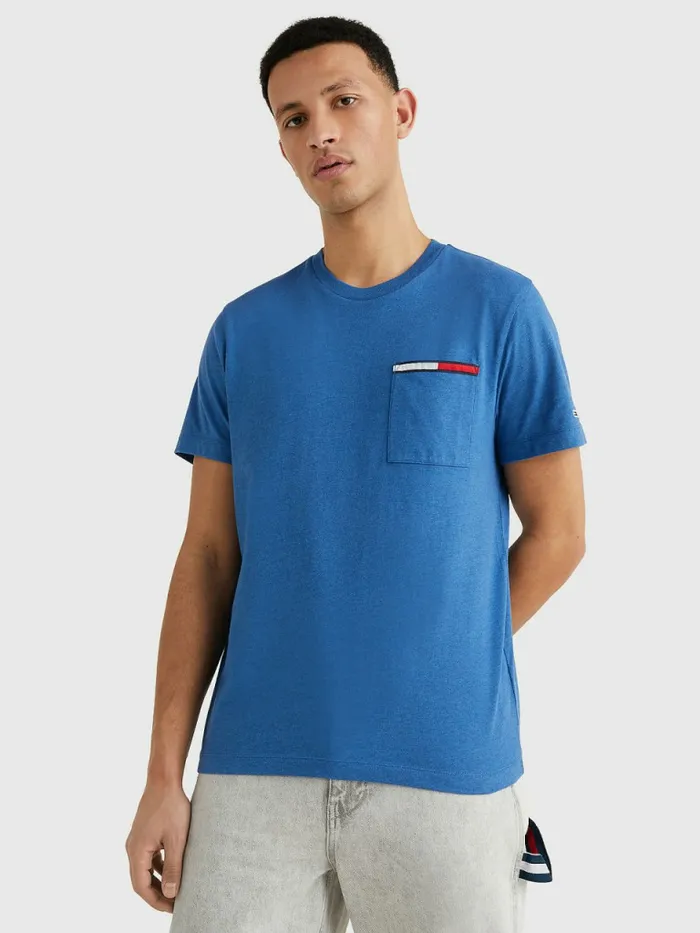 Tommy Hilfiger Essential Signature Pocket TShirt Regatta Blue Htr Mens TShirts Gift 4 You