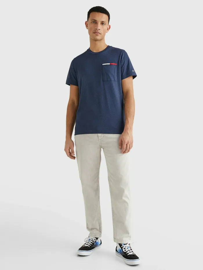 Tommy Hilfiger Essential Signature Pocket TShirt Twilight Navy Htr Mens TShirts Gift for Friend