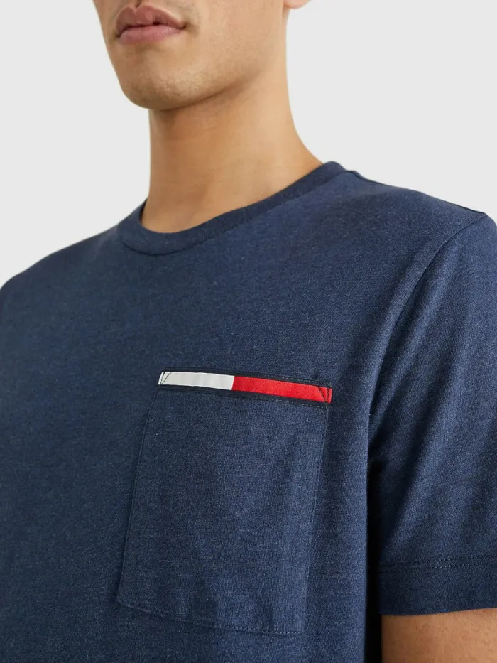 Tommy Hilfiger Essential Signature Pocket TShirt Twilight Navy Htr Mens TShirts Gift for Friend