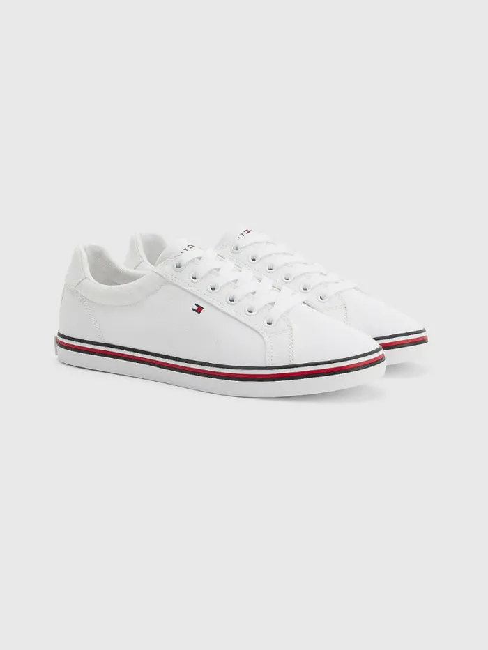 Tommy Hilfiger Essential Signature Vulcanised Trainers White Womens Trainers Sale Tommy Hilfiger Essential Signature Vulcanised Trainers White Womens Trainers Sale