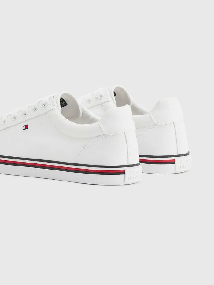 Tommy Hilfiger Essential Signature Vulcanised Trainers White Womens Trainers Sale