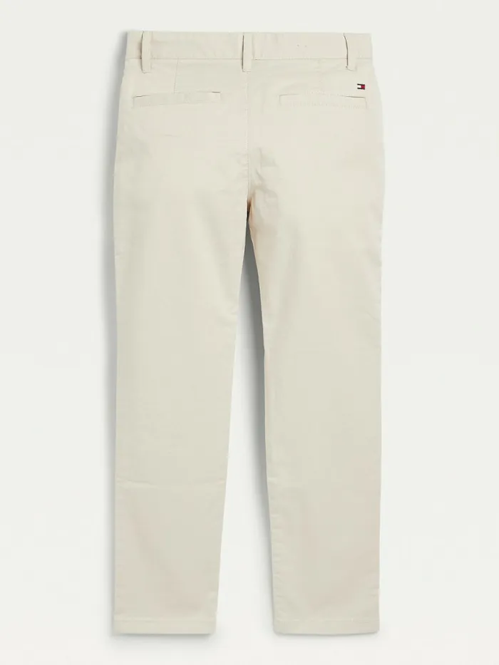 Tommy Hilfiger Essential Slim Fit Chinos Stony Beige Boys Trousers and Shorts Casaul