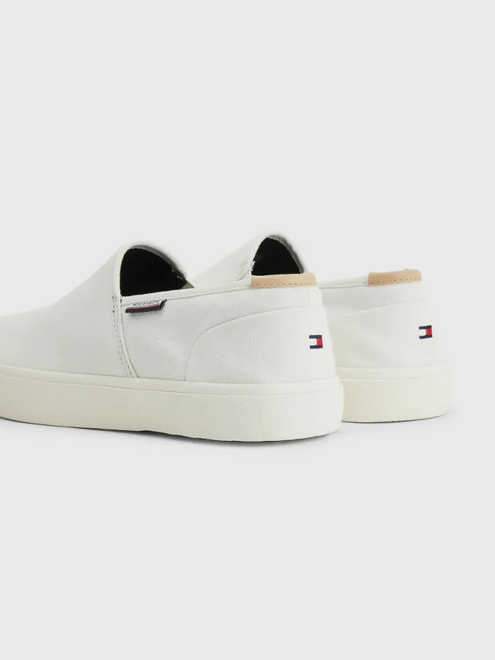 Tommy Hilfiger Essential SlipOn Vulcanised Trainers Ecru Mens Boots Gift Ideas