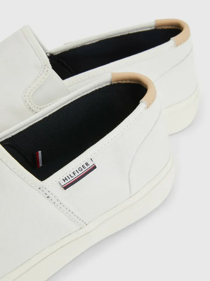 Tommy Hilfiger Essential SlipOn Vulcanised Trainers Ecru Mens Boots Gift Ideas