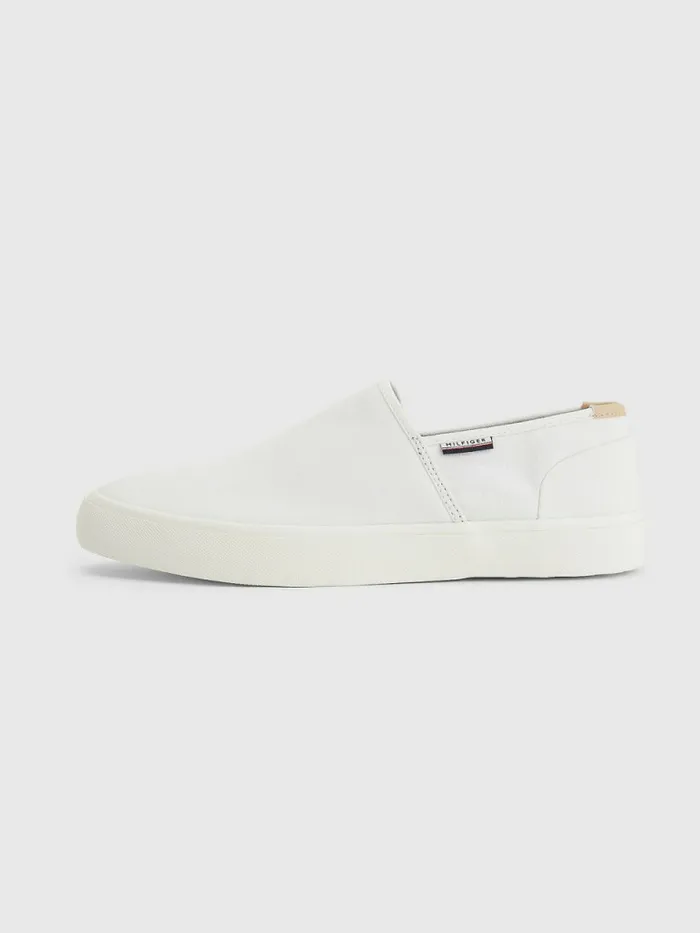 Tommy Hilfiger Essential SlipOn Vulcanised Trainers Ecru Mens Boots Gift Ideas