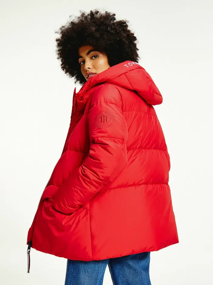Tommy Hilfiger Essential Th Protect Padded Logo Coat Primary Red Womens Coats and Jackets Gift Ideas