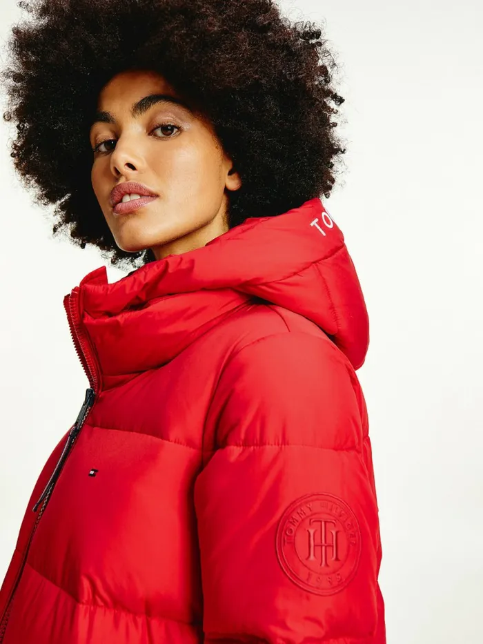 Tommy Hilfiger Essential Th Protect Padded Logo Coat Primary Red Womens Coats and Jackets Gift Ideas