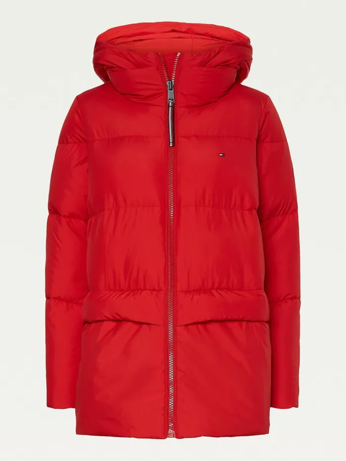 Tommy Hilfiger Essential Th Protect Padded Logo Coat Primary Red Womens Coats and Jackets Gift Ideas